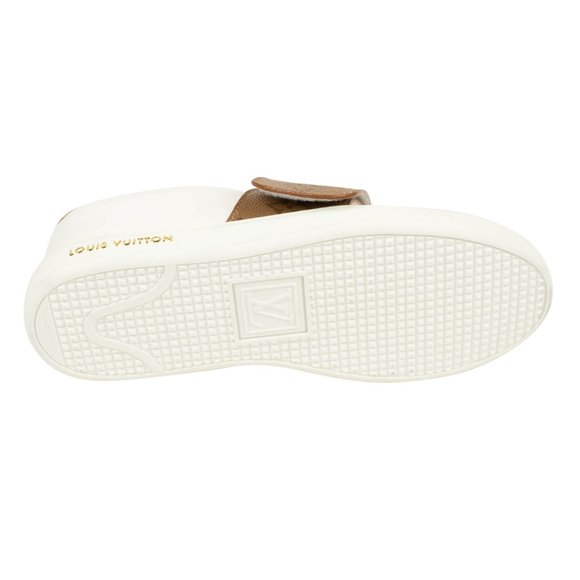NEW Louis Vuitton White/Light Brown Logo Front Row Sneakers Size 5.5/35.5 - Picture 7 of 8